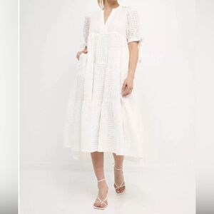 English Factory White Midi Dress